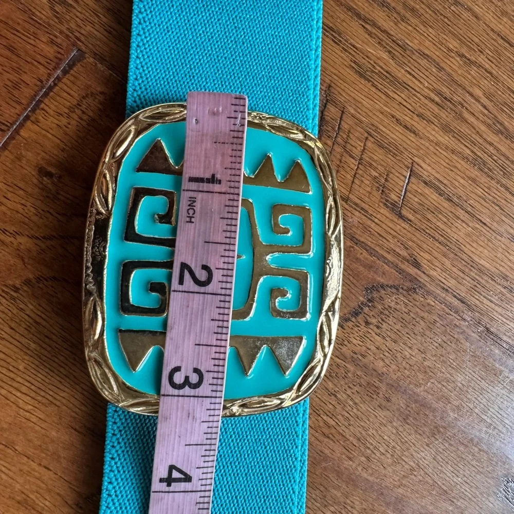 Vintage Omega‎ Teal Stretchy Belt